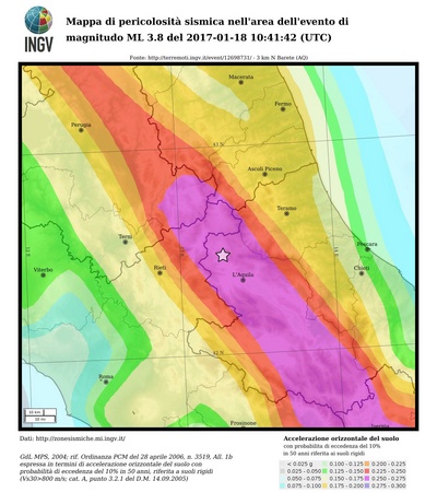 Mappa di pericolosità sismica