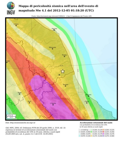 Mappa di pericolosità sismica