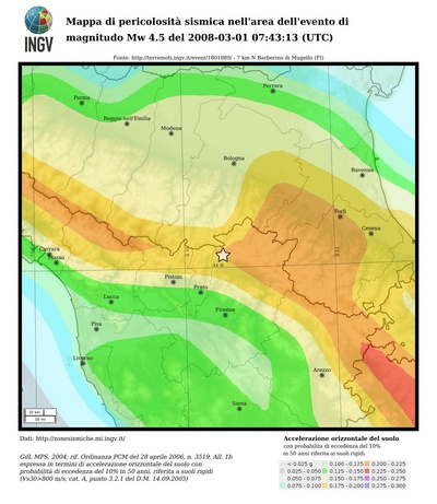 Mappa di pericolosità sismica