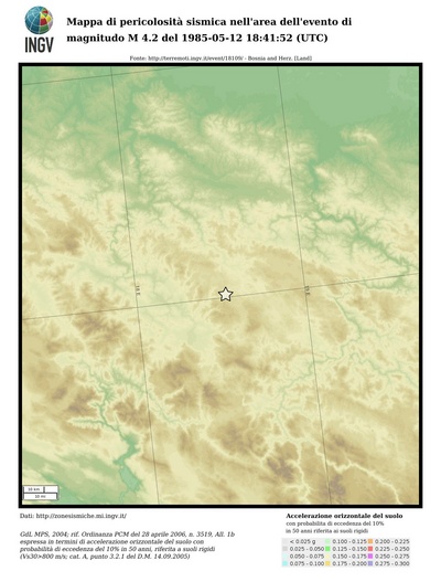 Mappa di pericolosità sismica