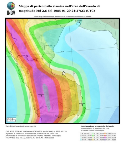 Seismic hazard map