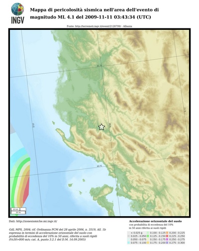 Mappa di pericolosità sismica