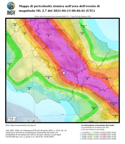 Mappa di pericolosità sismica