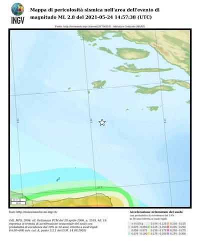 Mappa di pericolosità sismica