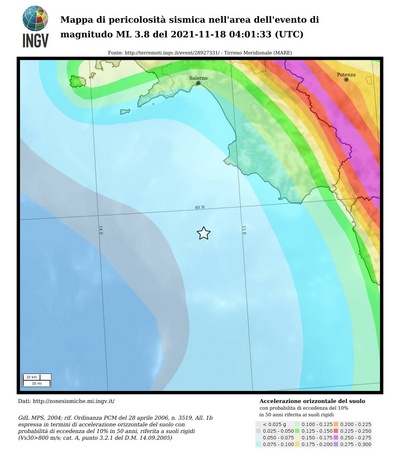 Mappa di pericolosità sismica