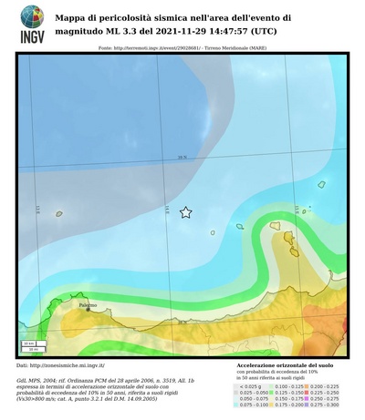 Mappa di pericolosità sismica