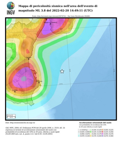 Mappa di pericolosità sismica