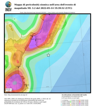 Mappa di pericolosità sismica