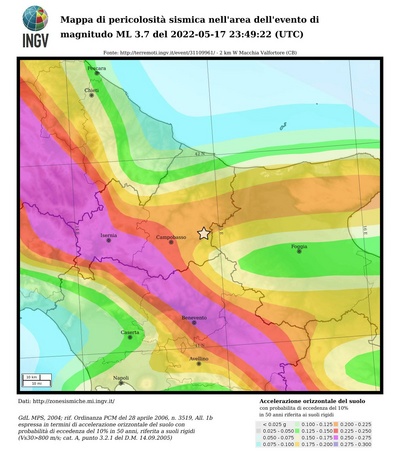 Mappa di pericolosità sismica