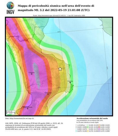 Mappa di pericolosità sismica