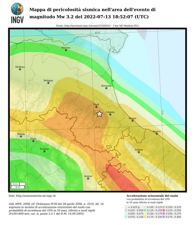 Mappa di pericolosità sismica