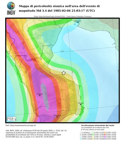 Mappa di pericolosità sismica