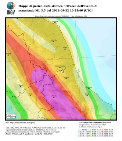 Mappa di pericolosità sismica