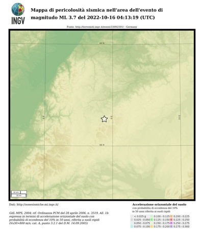 Mappa di pericolosità sismica