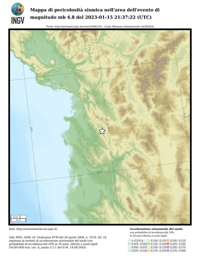 Mappa di pericolosità sismica