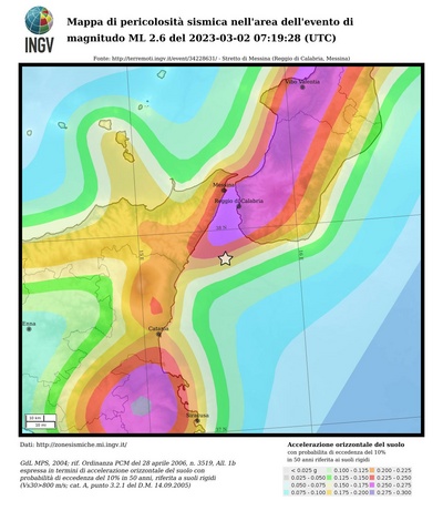 Mappa di pericolosità sismica