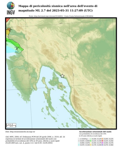 Mappa di pericolosità sismica