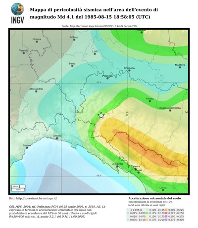 Mappa di pericolosità sismica