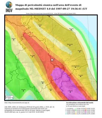 Mappa di pericolosità sismica