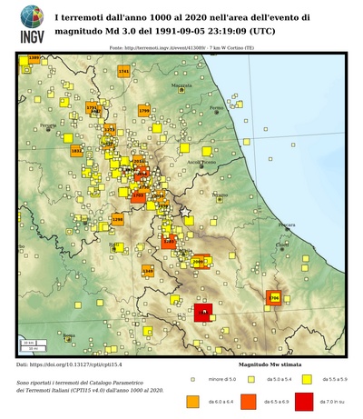 Earthquakes since 1000 AD until 2019