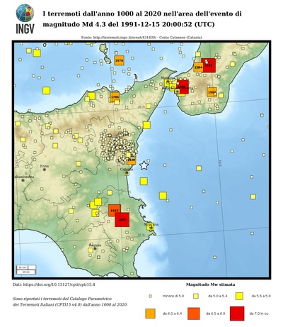 Earthquakes since 1000 AD until 2019