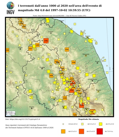 Earthquakes since 1000 AD until 2019