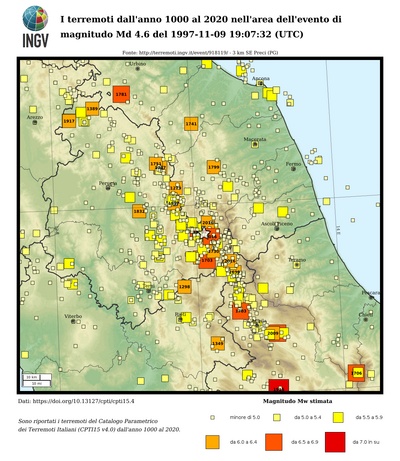 Earthquakes since 1000 AD until 2019