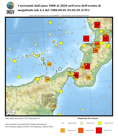 Earthquakes since 1000 AD until 2019