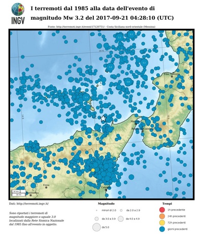 Earthquakes from 1985 to the date of the event