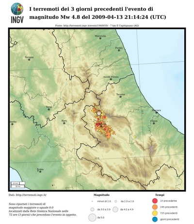 Earthquakes of the 3 days preceding this event