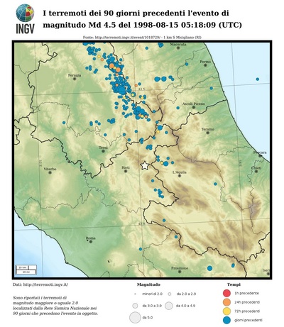 Earthquakes of the 90 days preceding this event