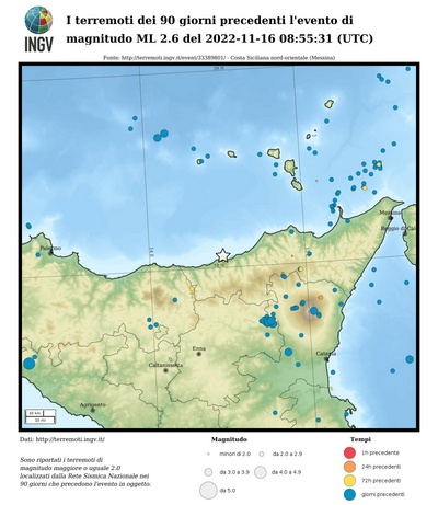 Earthquakes of the 90 days preceding this event