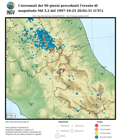 Earthquakes of the 90 days preceding this event